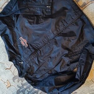 Harley-Davidson Windbreaker in Black with Orange Emblem